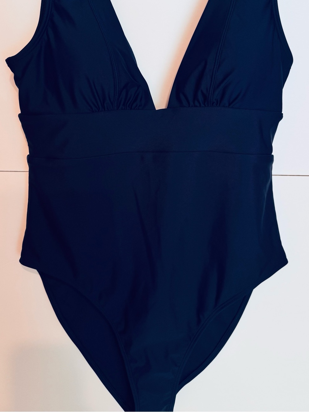 NWT Quince Italian Plunge One-Piece Swimsuit Deep Navy XL - Picture 10 of 10